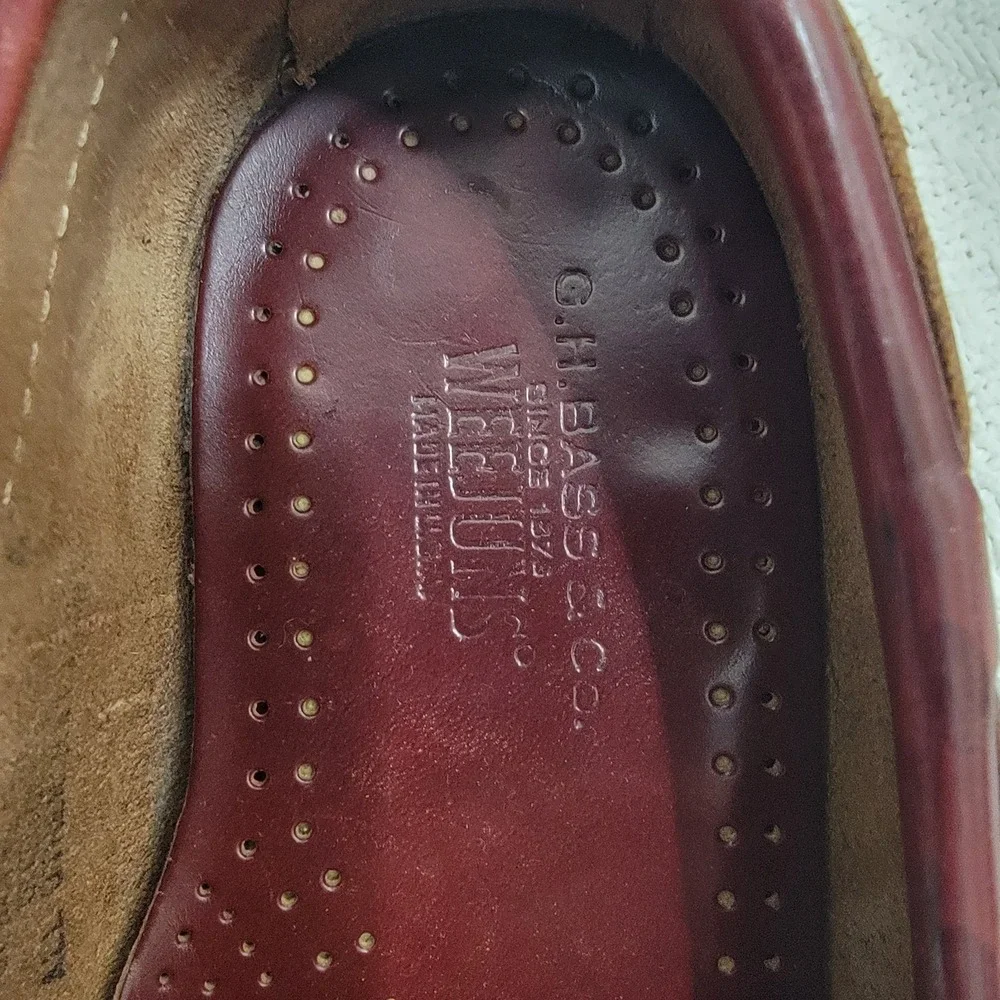 G.H. Bass‎ & Co Weejuns Layton Tassel Loafers Kiltie Burgundy Sz 10.5 E Made USA